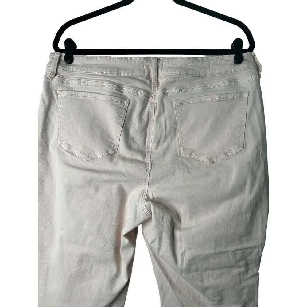 NYDJ Marilyn Straight‎ Leg Cuffed Capri Jeans Lift Tuck Plus Size 16 Pink Dusk